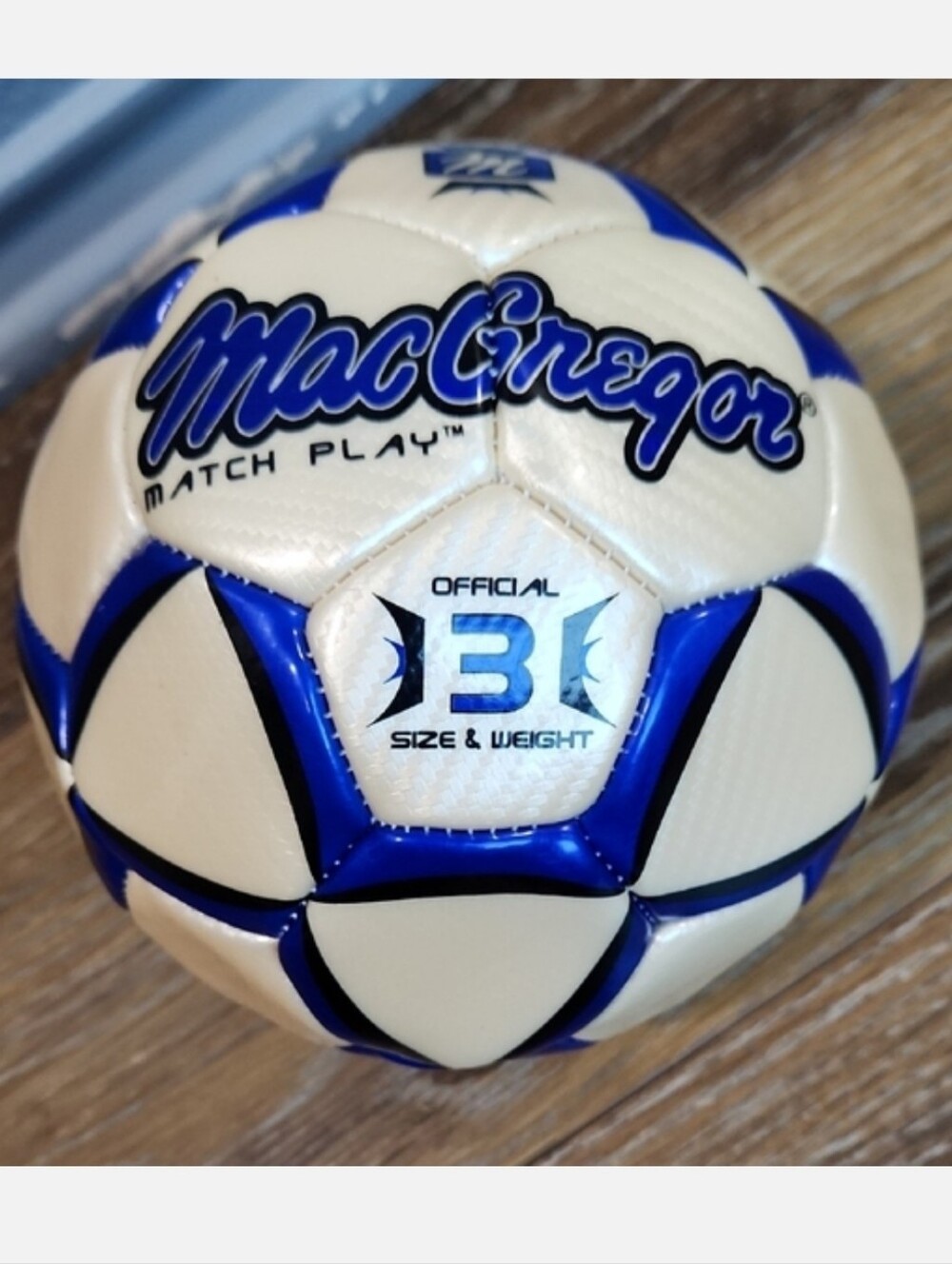 MacGregor Match Play Soccer Ball Size 3 Blue White Black